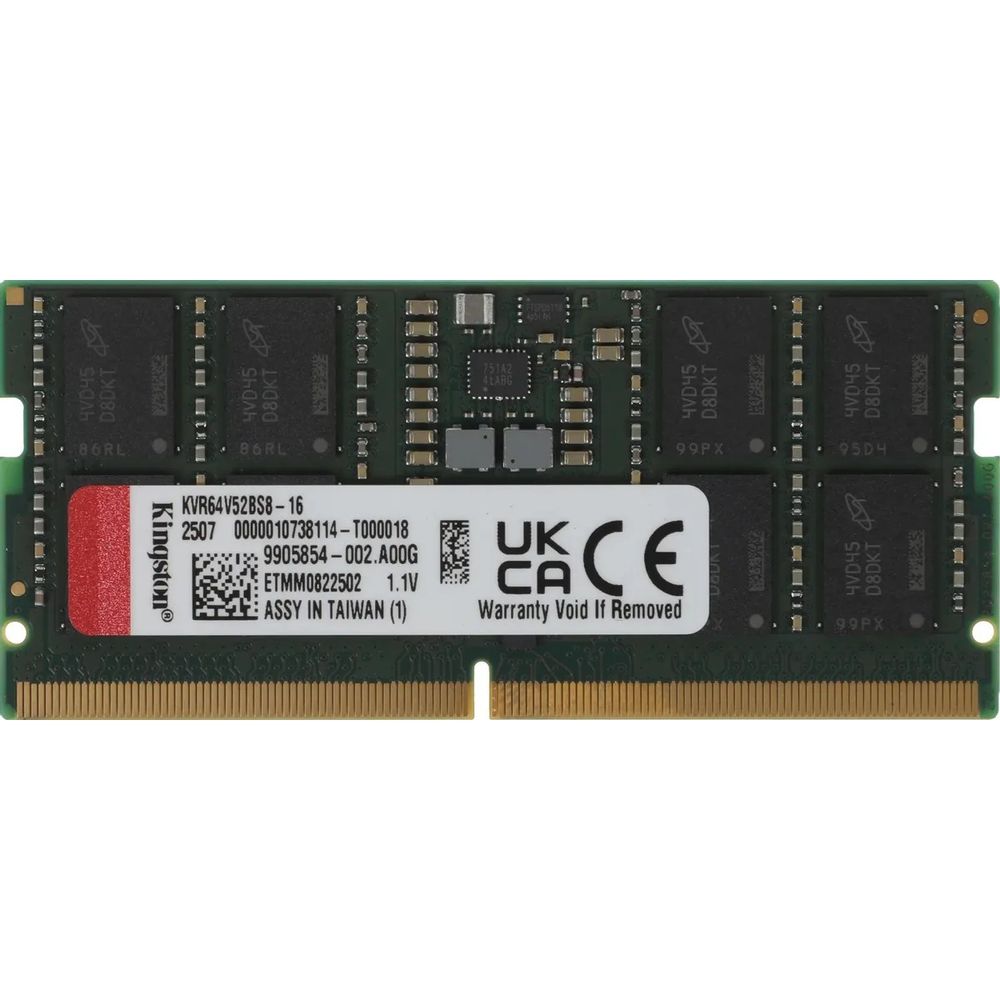 Модуль памяти OEM 16Gb Kingston DDR5 6400 SO DIMM Non-ECC, CL52, 1.1V, 1RX8, RTL