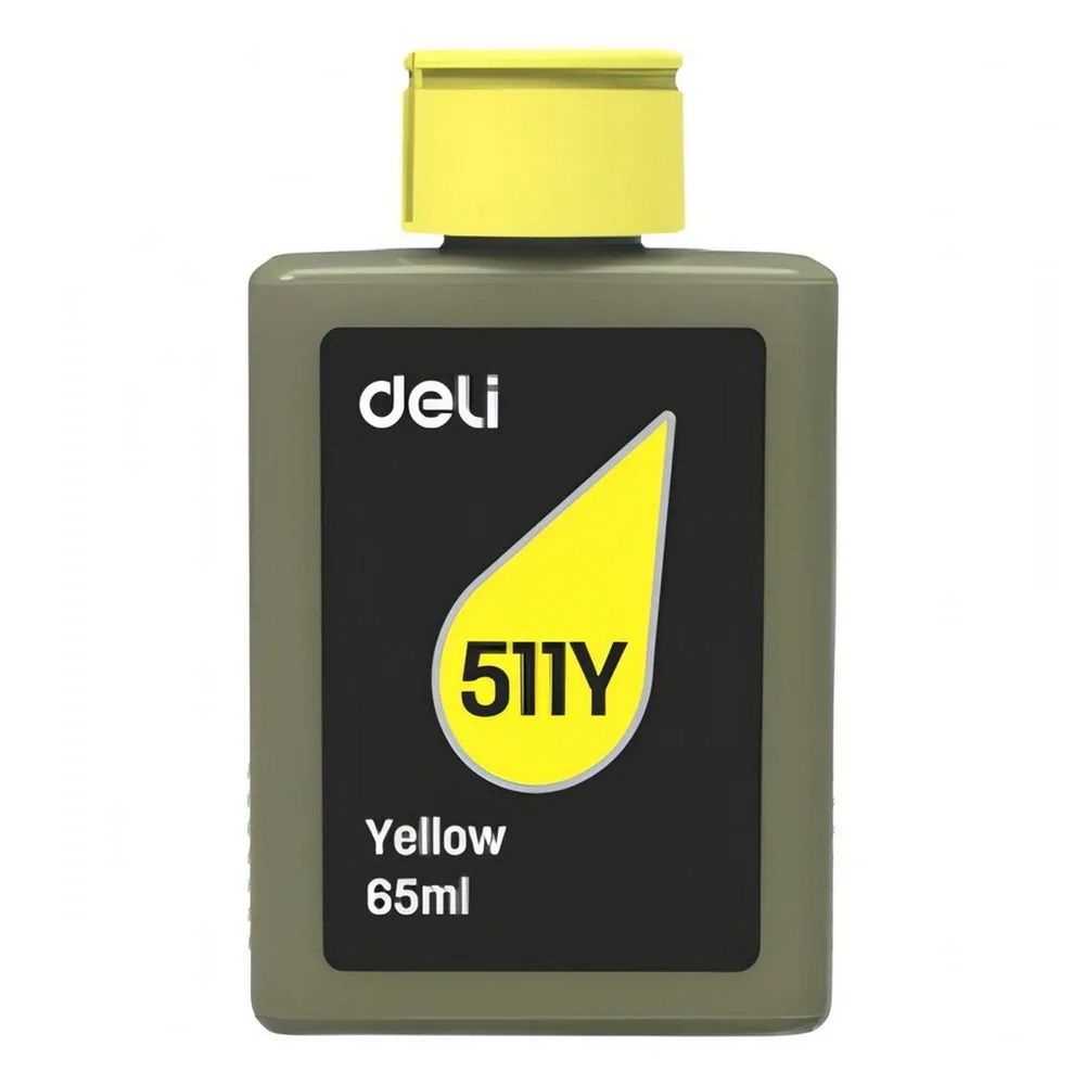 Чернила водорастворимые Deli 511Y-EA1 желтый 65 мл  (совместимы с Deli 511, 516)