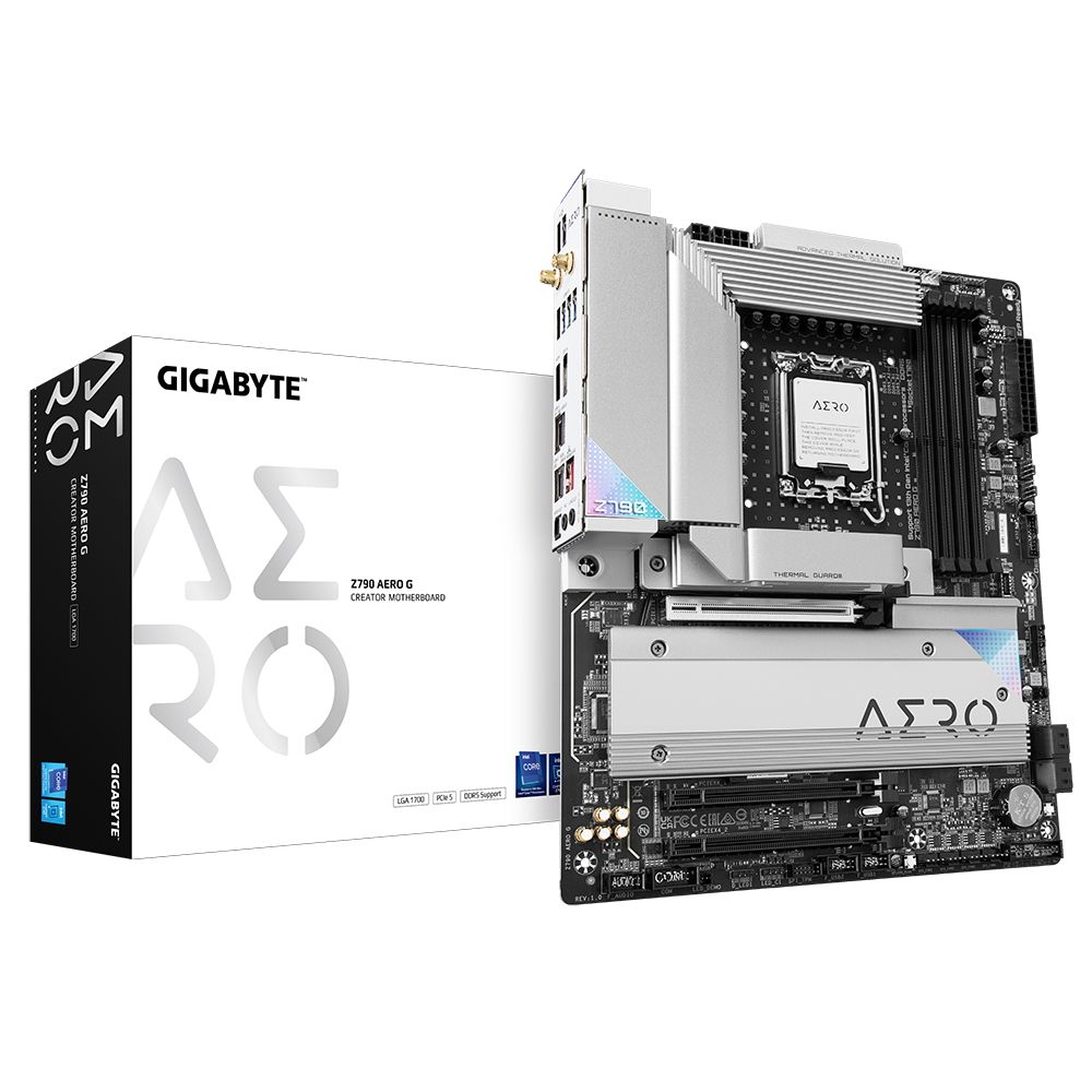 Материнская плата Gigabyte Z790 AERO G, Socket 1700, Intel®Z790, 4xDDR5-4800, HDMI, 3xPCI-Ex16, 4xSATA3(RAID 0/1/5/10), 5xM.2, 8Ch Audio, 2.5GLan, WiFi, (2+4)xUSB2.0, (6+2)xUSB3.2, (2+1)xUSB3.2 Type-C™, ATX, RTL {}