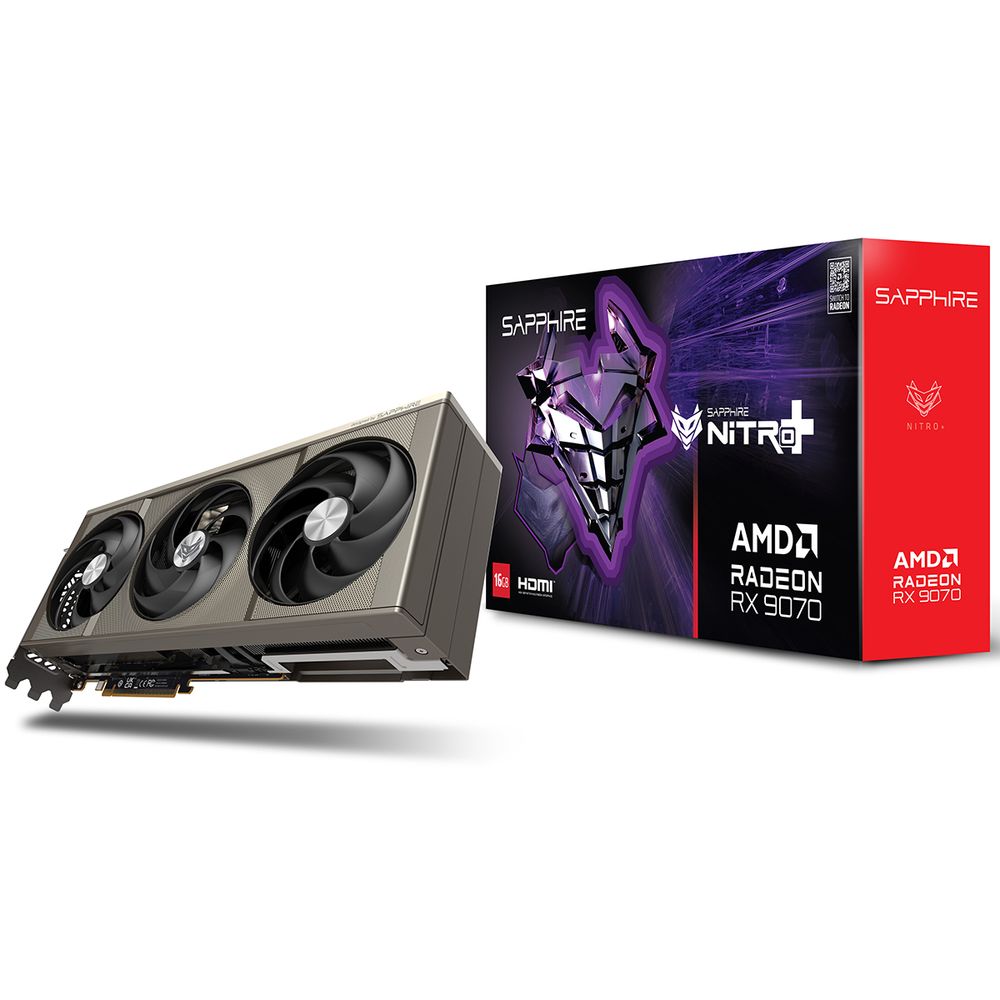 Видеокарта Sapphire RX9070 NITRO+ OC 16GB GDDR6 256bit 2xDP 2xHDMI 3FAN RTL