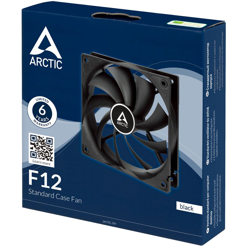 Вентилятор корпусной ARCTIC Cooling F12 Black - retail (ACFAN00201A) (702942)