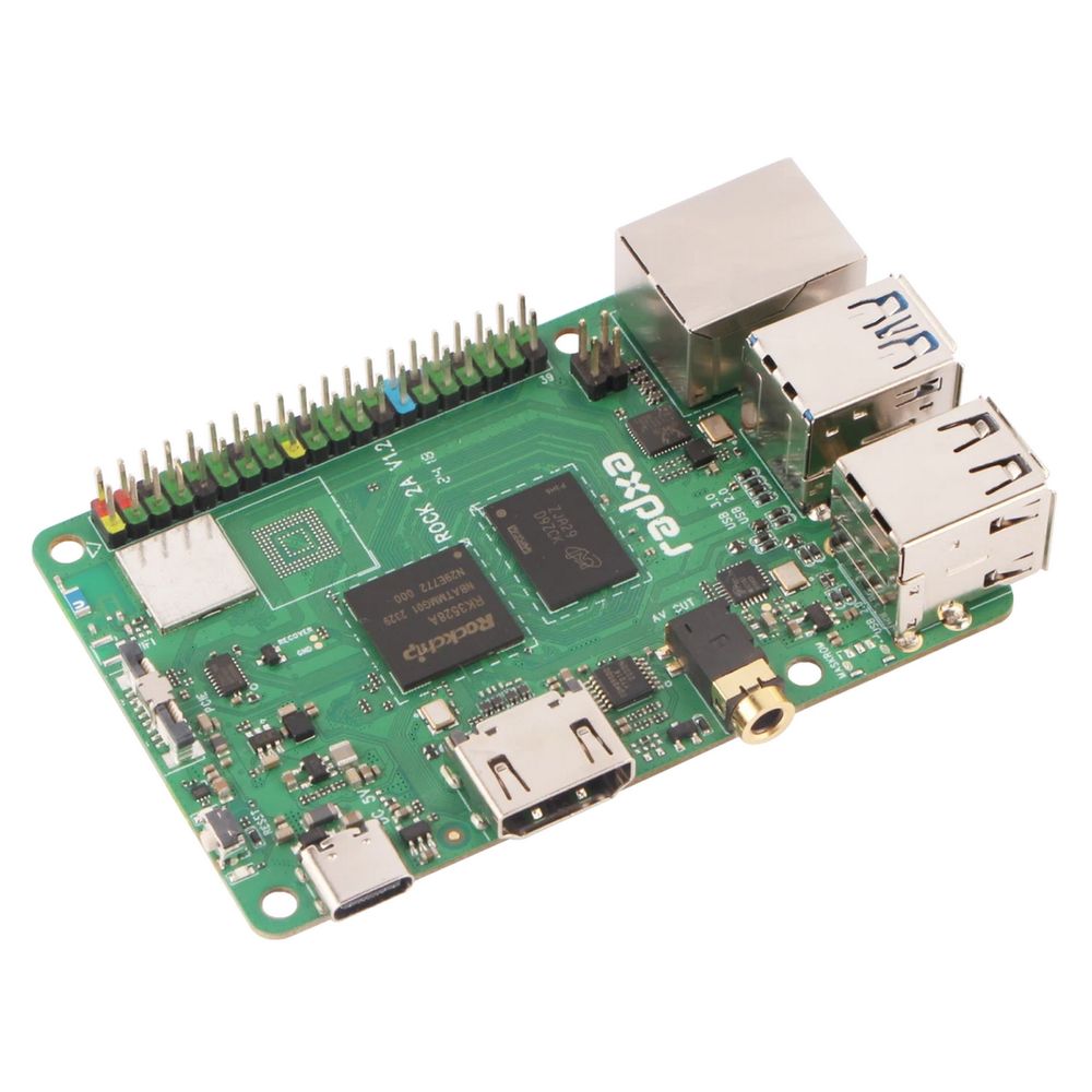 Одноплатный мини-компьютер Radxa ROCK 2A Rockhip RK3528A, 2Гб ОЗУ LPDDR4, 16Гб eMMC