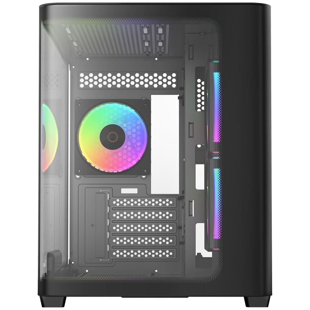 Корпус для ПК Ocypus Iota-C50-BKD300CD-GL Case Iota C50 BK Curve ARGB Digital mATX /win /black / 3 ARGB fans/ no PSU / Tempered Glass