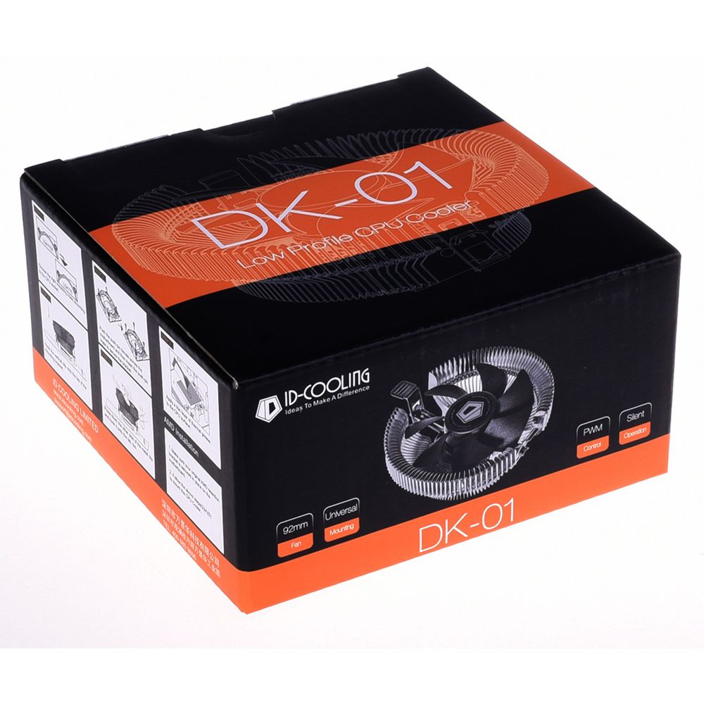 Вентилятор ID-COOLING DK-01 LGA1700/1200/115X/AM4/AM3/+/AM2/+/FM2/+/FM1 (60шт/кор, TDP 95W, PWM, FAN 92mm) RET