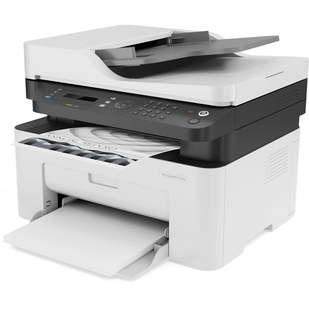 HP Laser 137fnw А4, МФУ, лазерное, черно-белое, 20стр/мин, 1200dpi, 600МГц, 128Мб, 40АПД, USB/Ethernet /Wi-Fi, 500стр/картридж, (4ZB84A)