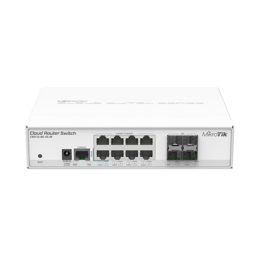 Маршрутизатор MIKROTIK CRS112-8G-4S-IN Switch, Ethernet 8x 10/100/1000 + 4x SFP. PoE. Console RTL {10}