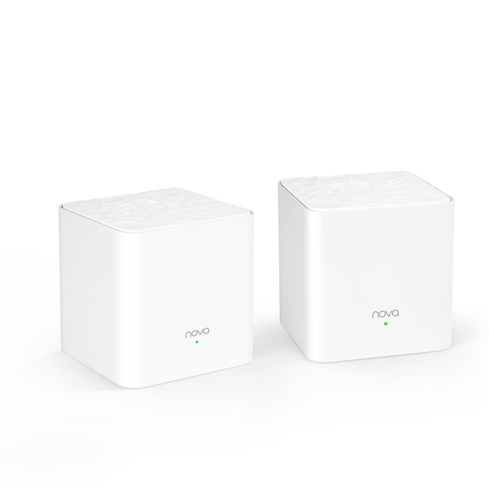 Маршрутизатор Tenda MW3(2-pack) Двухдиапазонная Wi-Fi Mesh система АС1200 до 300 Мбит/с на 2,4 ГГц + до 867 Мбит/с на 5 ГГц, LAN 2x10/100 Мбит/с, 2 встроенные антенны