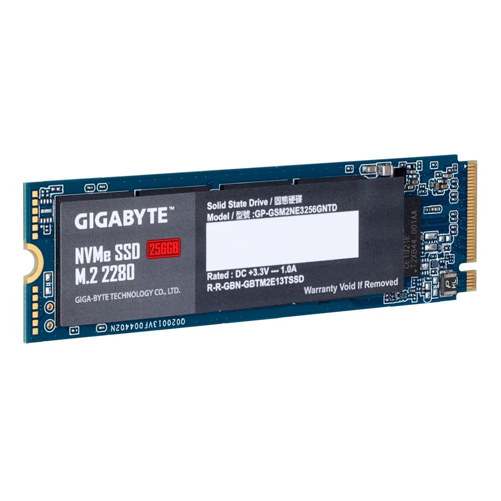 Твердотельный накопитель SSD Gigabyte 256GB M.2 2280 GP-GSM2NE3256GNTD Client PCIe Gen3x4 with NVMe, 1700/1100, IOPS 180/250K, MTBF 1.5M, 3D TLC, 300TBW, 0,64DWPD, NVMe 1.3, RTL {50} (806873)