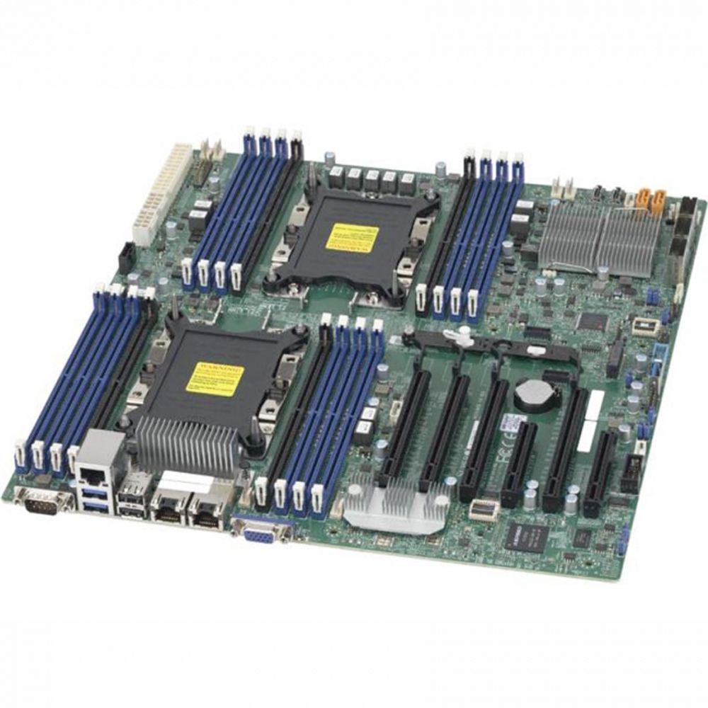 Материнская плата SuperMicro  MBD-X11DPI-NT E-ATX Up to 2TB 3DS ECC RDIMM 14 SATA3 4 USB 2.0 ports 5 USB 3.0 ports 1 VGA port, 2x10GbE