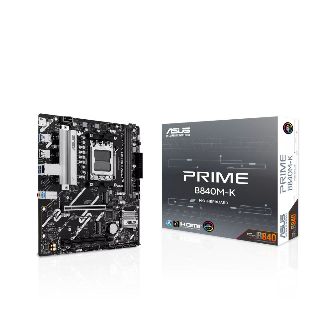 Материнская плата ASUS PRIME B840M-K AM5 mATX 2xDDR5 2xPCIEx16 2xM.2 HDMI 2.5GLAN (90MB1PK0-M0EAY0)