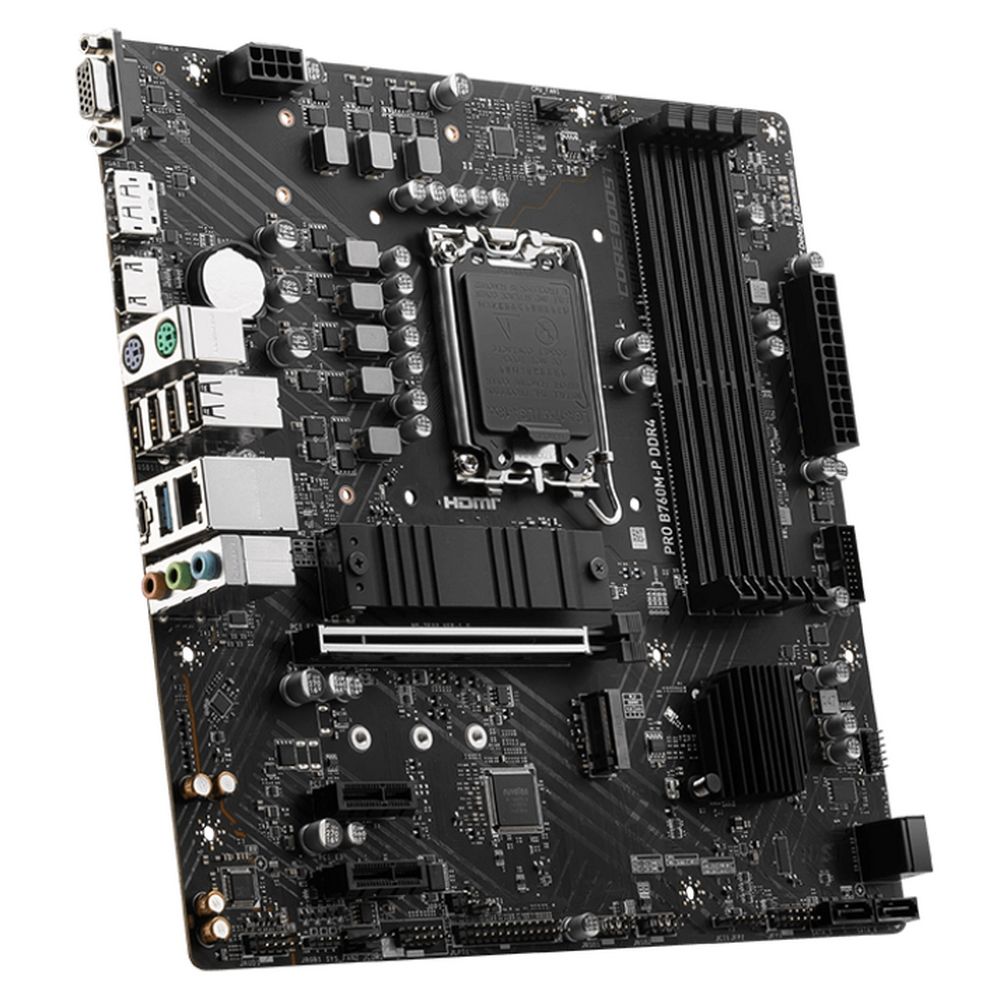 Материнская плата MSI PRO B760M-P DDR4 B760, LGA1700, 4*DDR4, 1*PCIEx16, 2*PCIEx1, 2*M.2, 1*TypeC, , 3*USB3.2Gen1, 8*USB2.0, 4*SATA3.0, 1G, VGA, DP, HDMI, M-ATX, RTL