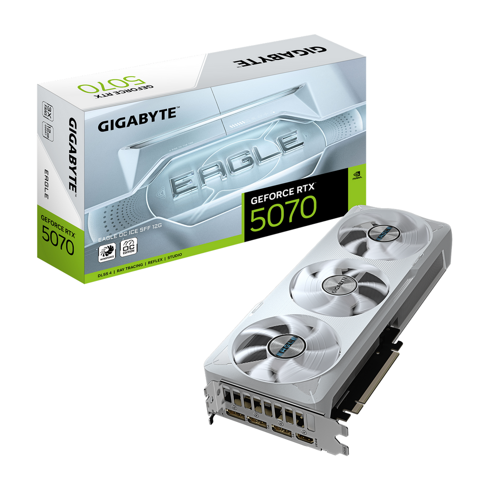 Видеокарта Gigabyte Bad Pack RTX5070 EAGLE OC ICE SFF 12GB GDDR7 192bit 3xDP HDMI 3FAN RTL bp