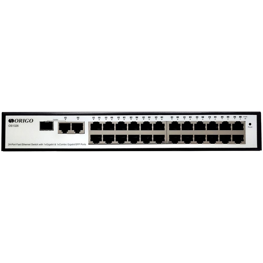 Коммутатор  OS1326/A1A Управляемый L2 коммутатор, 24x100Base-TX, 1x1000Base-T, 1xCombo 1000Base-T/SFP, комплект для установки в 19" стойку
