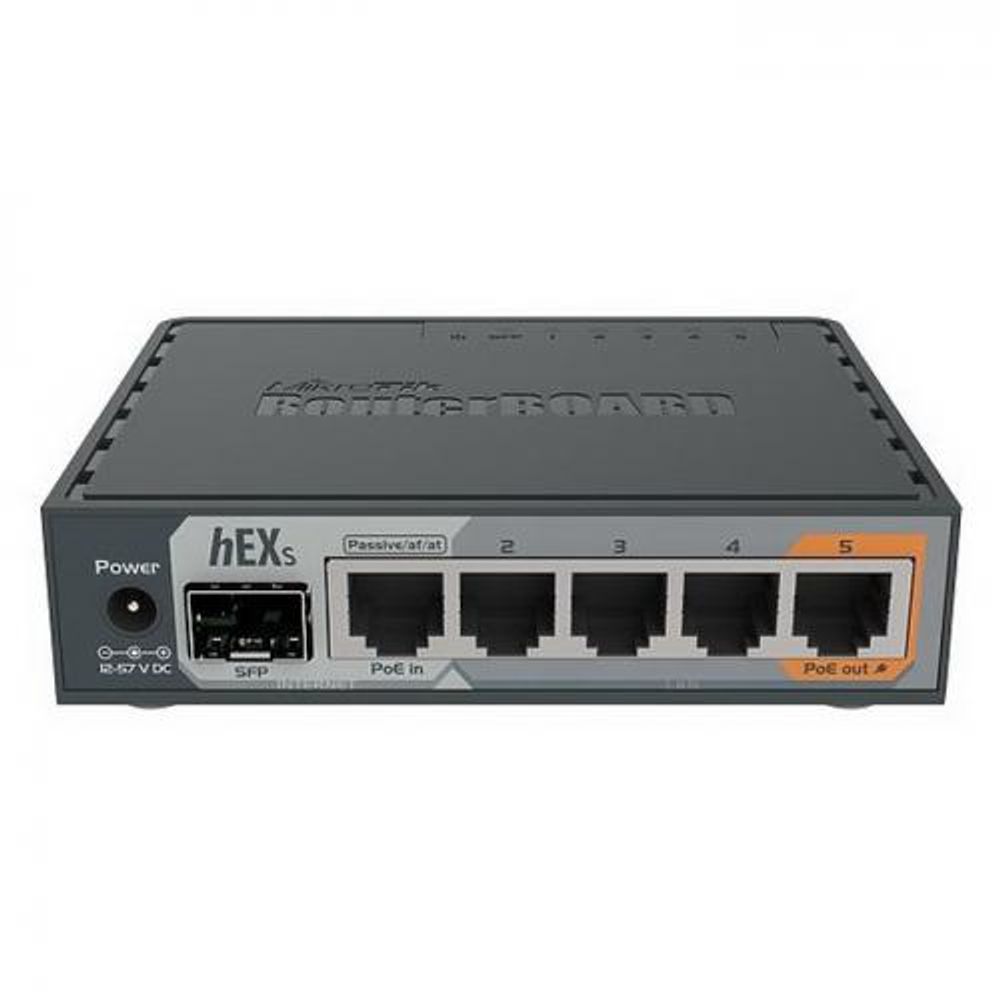 Маршрутизатор MIKROTIK RB760iGS hEX S hEX S with Dual Core 880MHz MHz CPU, 256MB RAM, 5 Gigabit LAN ports, SFP, USB, PoE-out on port #5, RouterOS L4, plastic case, PSU {20} (002785)