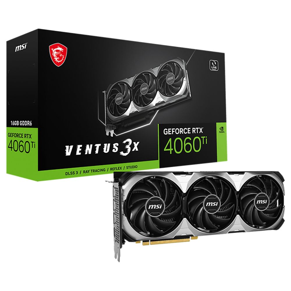 Видеокарта MSI Bad Pack RTX4060Ti VENTUS 3X 16GB GDDR6 128bit 3xDP HDMI 3FAN RTL
