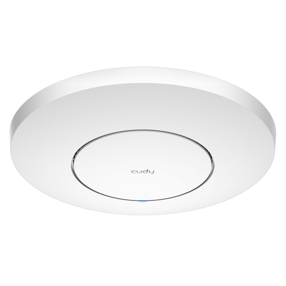 Точка доступа Wi-Fi CUDY AX3000 Wi-Fi 6 2 5G Access Point AX3000 Dual Band Ceiling Mount Wi-Fi 6 Access Point, Chipset MT7981, 802.11ax/ac/a/b/g/n, 2402Mbps at 5GHz + 574Mbps at 2.4GHz, 1 x 2.5G RJ45 Port, MU-MIMO, Support 12V DC or  802.3at PoE or Passive PoE, Internal Antennas, 48V passive PoE adapter included,