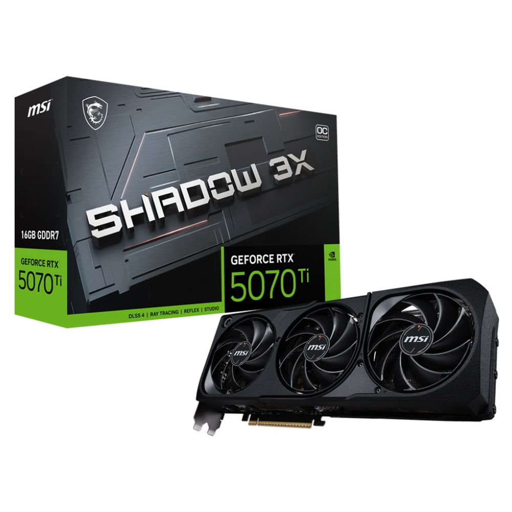 Видеокарта MSI Bad Pack RTX5070Ti SHADOW 3X OC 16GB GDDR7 256bit 3xDP HDMI 3FAN RTL bp