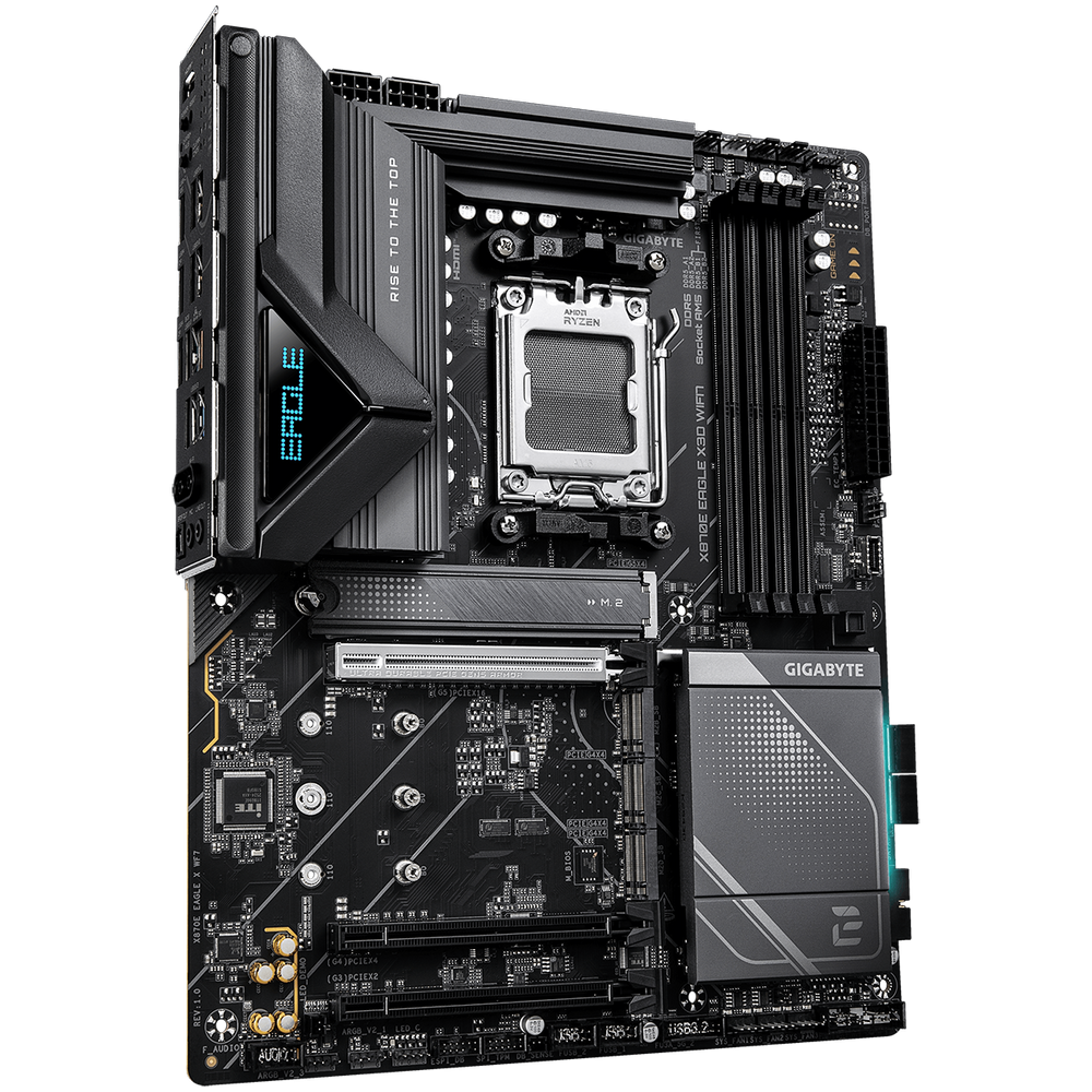 Материнская плата Gigabyte X870E EAGLE X3D WIFI7 X870E, AM5, 4*DDR5, 3*PCIEx16, 4xM.2, 2*TypeC, 4*USB3.2Gen2, 8*USB3.2Gen1, 4*USB2.0, 4xSATA3.0, 5G, 2*Type-C(DP), HDMI, ATX, RTL
