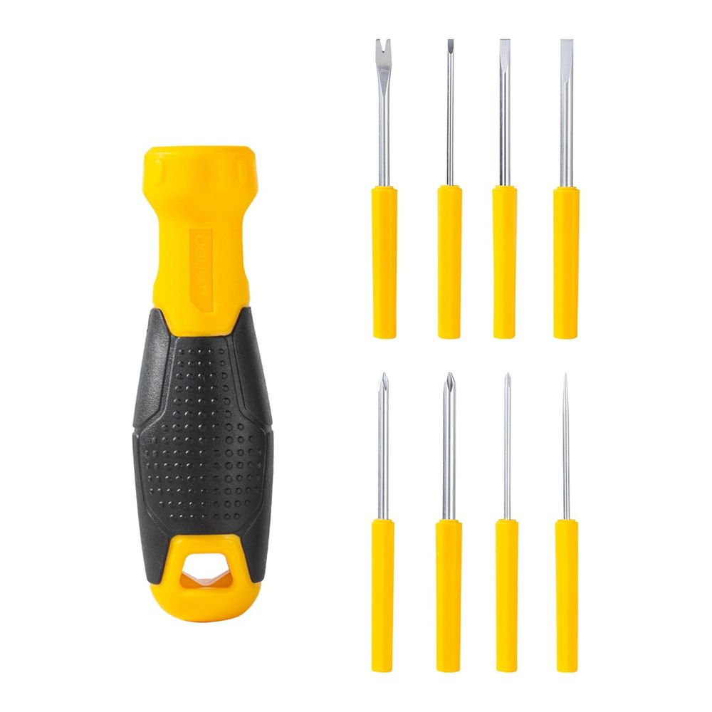 Многофункциональная отвертка 8-в-1 Deli DL636009  биты PH0, PH1, PH2, SL3, SL5, SL6, Y-образная, точечная, сталь Cr-V Bad Pack