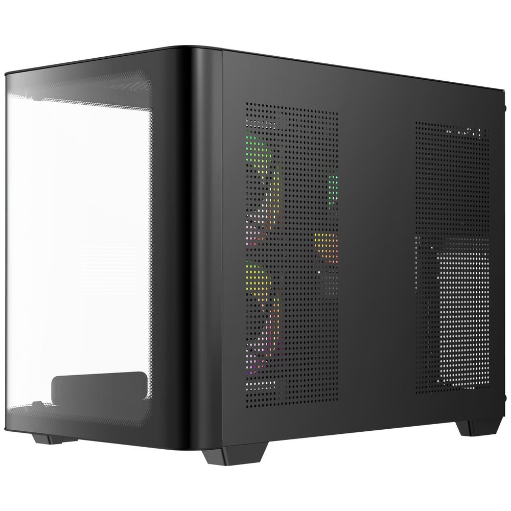 Корпус для ПК Ocypus Iota-C50-BKD300CD-GL Case Iota C50 BK Curve ARGB Digital mATX /win /black / 3 ARGB fans/ no PSU / Tempered Glass