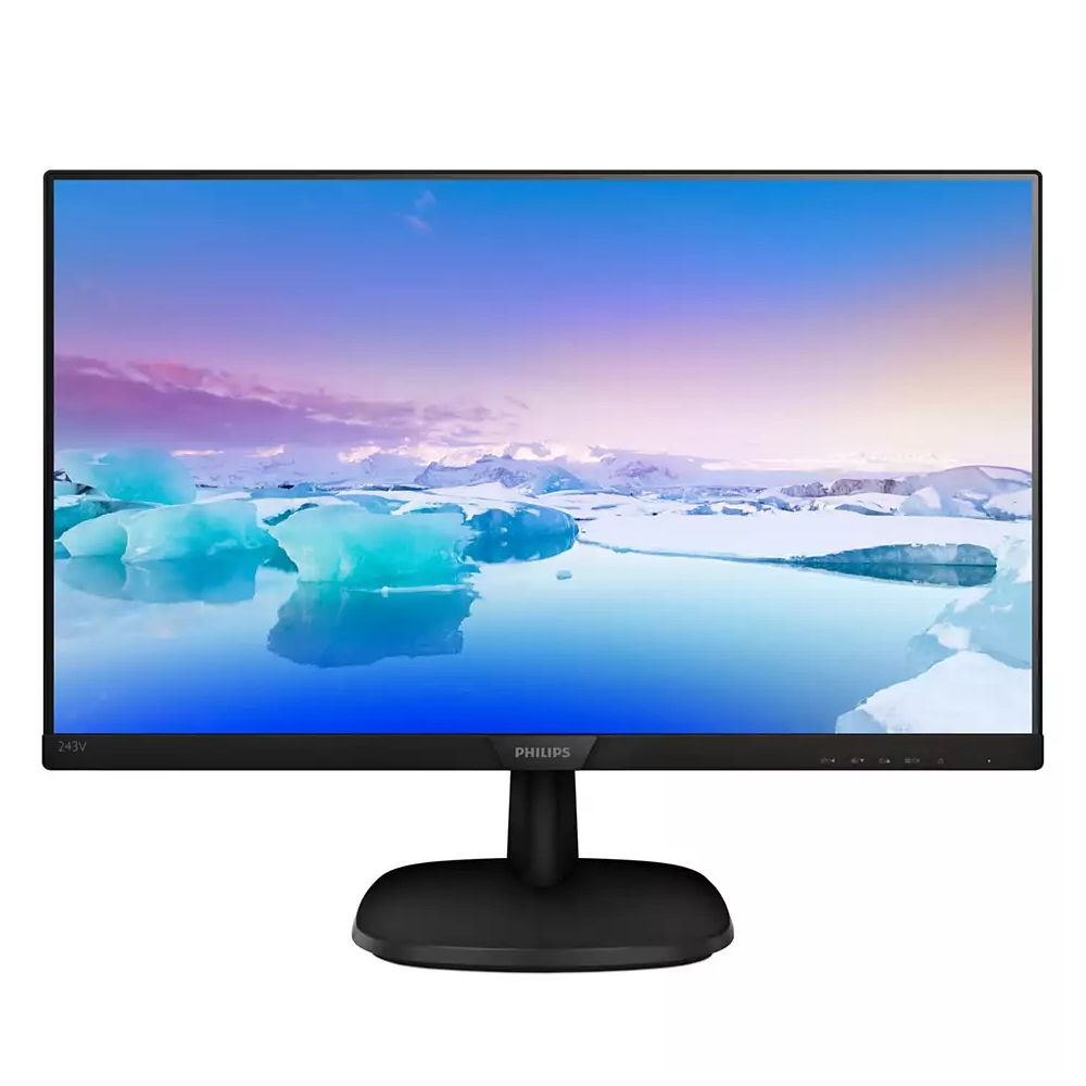 Монитор Philips 23.8" 243V7QDSB (00/01) Black (IPS, 1920x1080, D-sub+DVI+HDMI, 5 ms, 178°/178°, 250 cd/m, 10M:1), (742348)