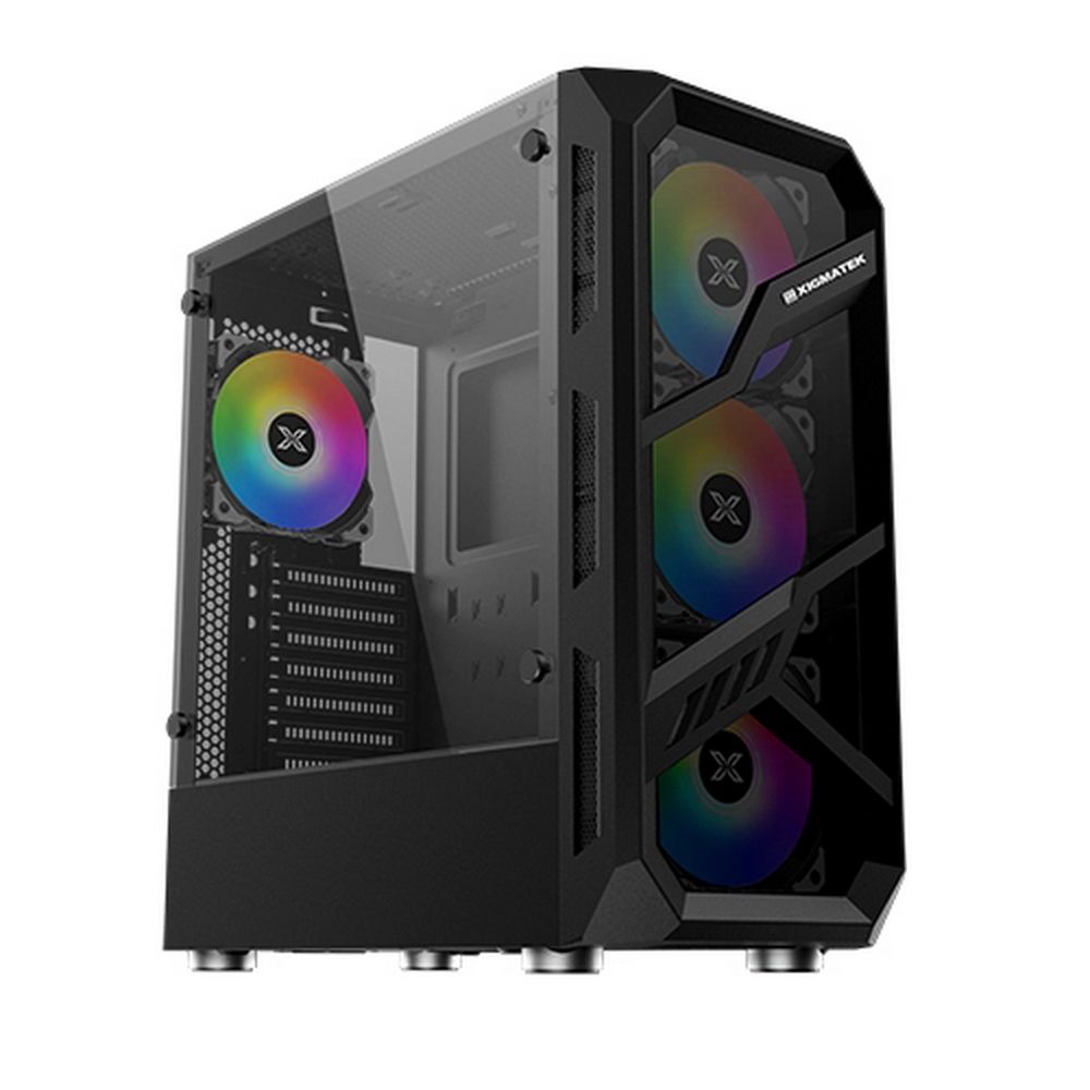 Компьютерный корпус Xigmatek Lamiya EN40016 ATX, USB 3.0x1+USB 2.0x2, Front & Left TG, 4PCS X24A Fan, Galaxy II Fan Control Box & Remote (748113)