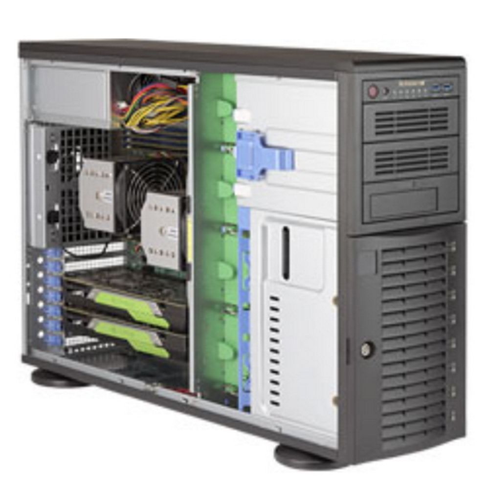 Платформа системного блока SuperMicro SYS-7049A-T Tower, 2xLGA3647, iC621, 16xDDR4, 8x3.5, 1xM.2 PCIE, 2xOculink, SATA onboard, 2x1GbE, IPMI, HD Audio, 1x1280W, Optional Rackmount Kit 4U, (CSE-743TS-1200BP-SQ X11DAi-N)
