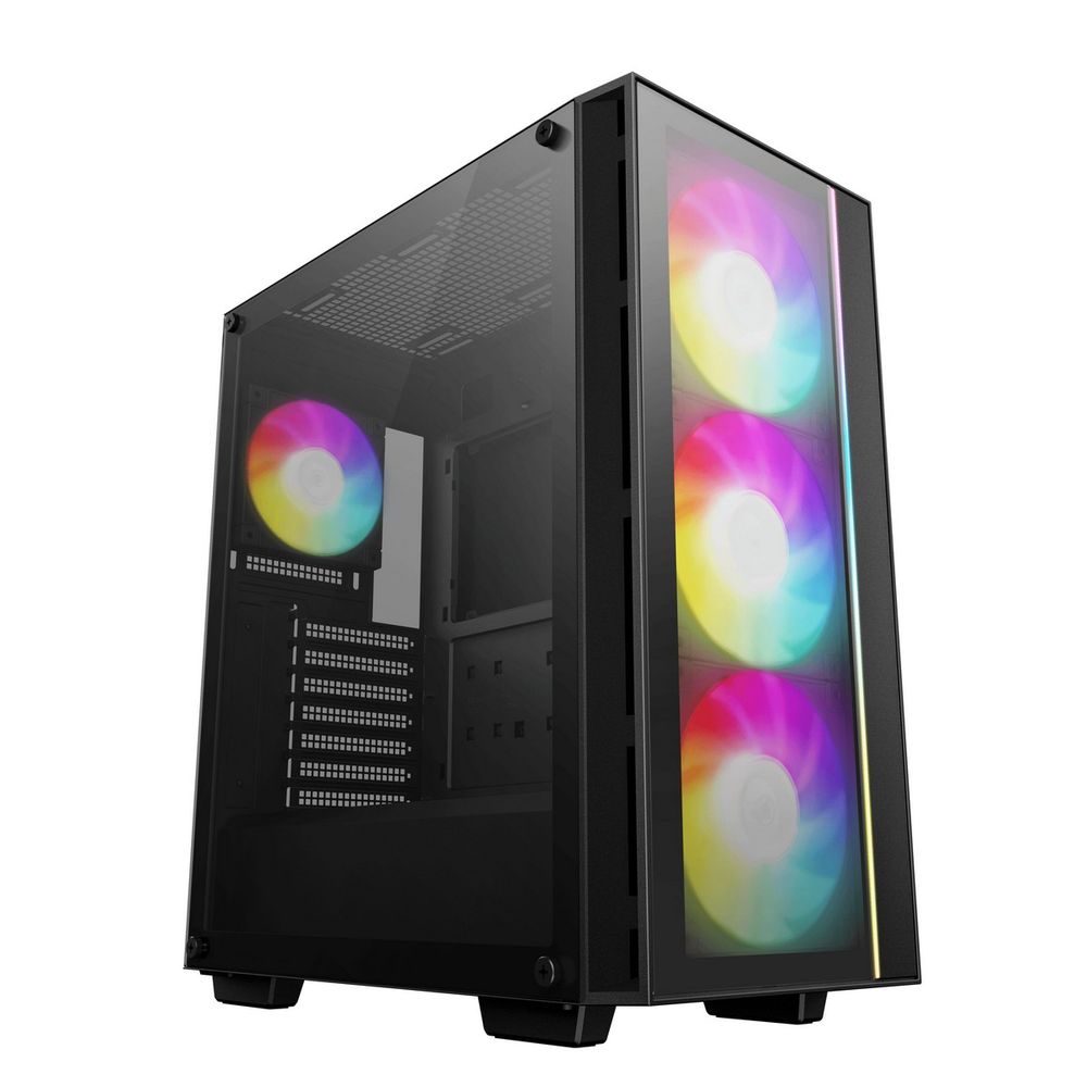 Копрус Deepcool MATREXX 55 V4 без БП, боковое окно (закаленное стекло), 3xARGB LED 140мм вентилятора спереди, 1xARGB LED 120мм вентилятор сзади, черный, ATX (R-MATREXX55-BKADA4-G-4)