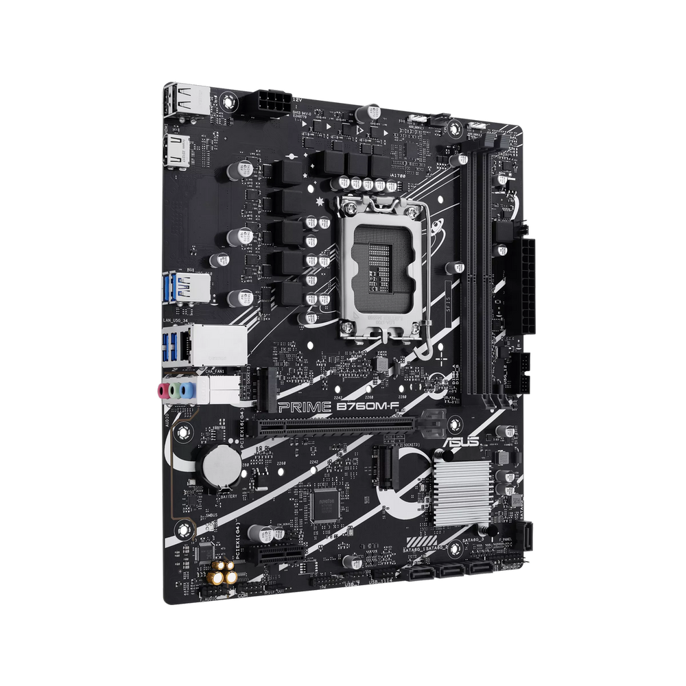 Материнская плата ASUS PRIME B760M-F LGA1700 mATX 2xDDR5 PCIEx16 PCIEx1 2xM.2 HDMI GLAN