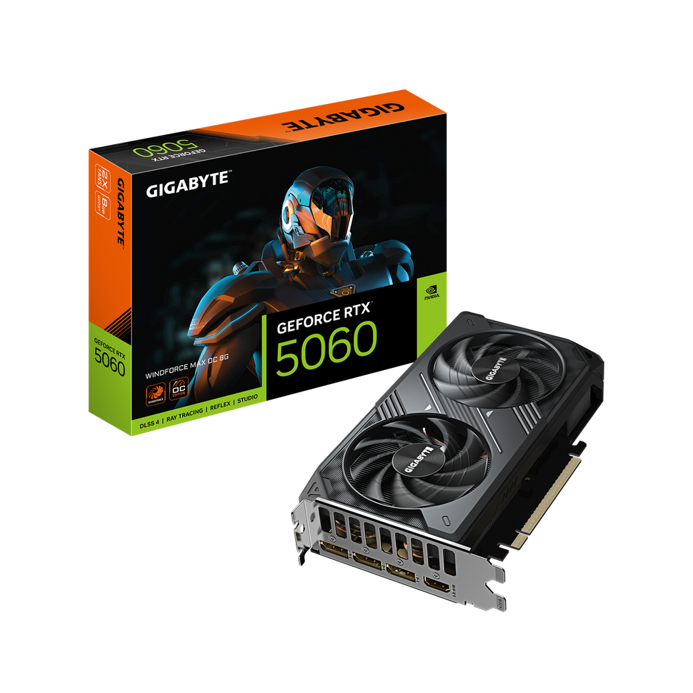 Видеокарта Gigabyte Bad Pack RTX5060 WINDFORCE MAX OC 8GB GDDR7 128bit 3xDP HDMI 2FAN RTL bp