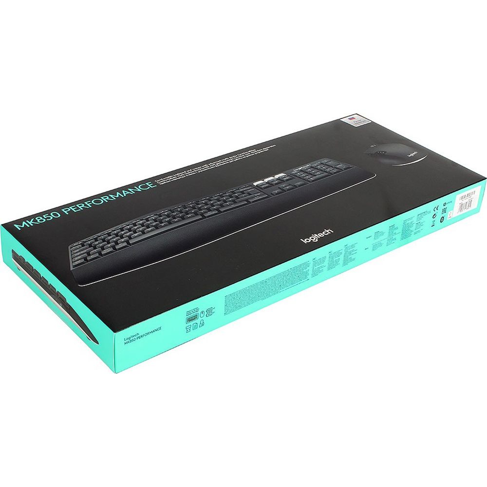 Комплект клавиатура и мышь Logitech MK850 Performance |920-008232| клавиатура черная, мультимедийная, |920-008232| 107 клавиш, мышь черная, оптическая, 8 кнопок, 2.4GHz, USB-ресивер (066939)