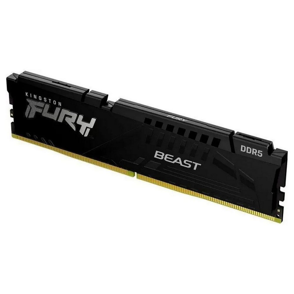 Оперативная память Kingston Fury Beast, DDR5, 32Gb, 6400MHz, CL32, DIMM, радиатор, черный