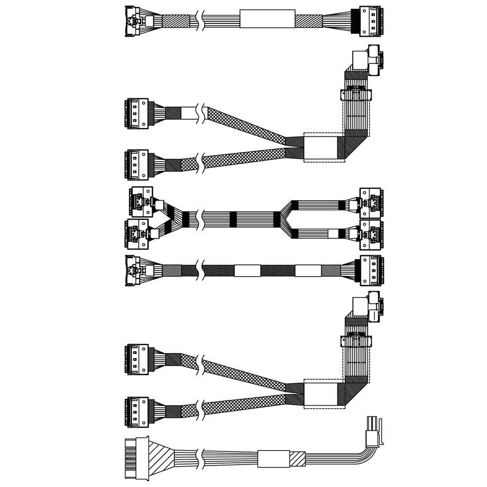 Комплектующие корпусов Lenovo ThinkSystem SR650 V3 2.5" Chassis Front BP3 NVMe Cable Kit 