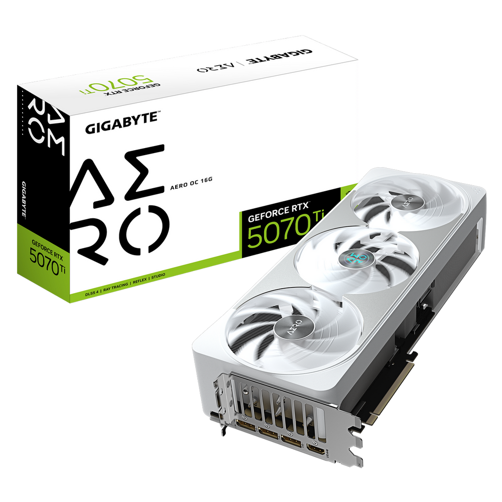 Gigabyte Видеокарта Bad Pack RTX5070Ti AERO OC 16GB GDDR7 256bit 3xDP HDMI 3FAN RTL