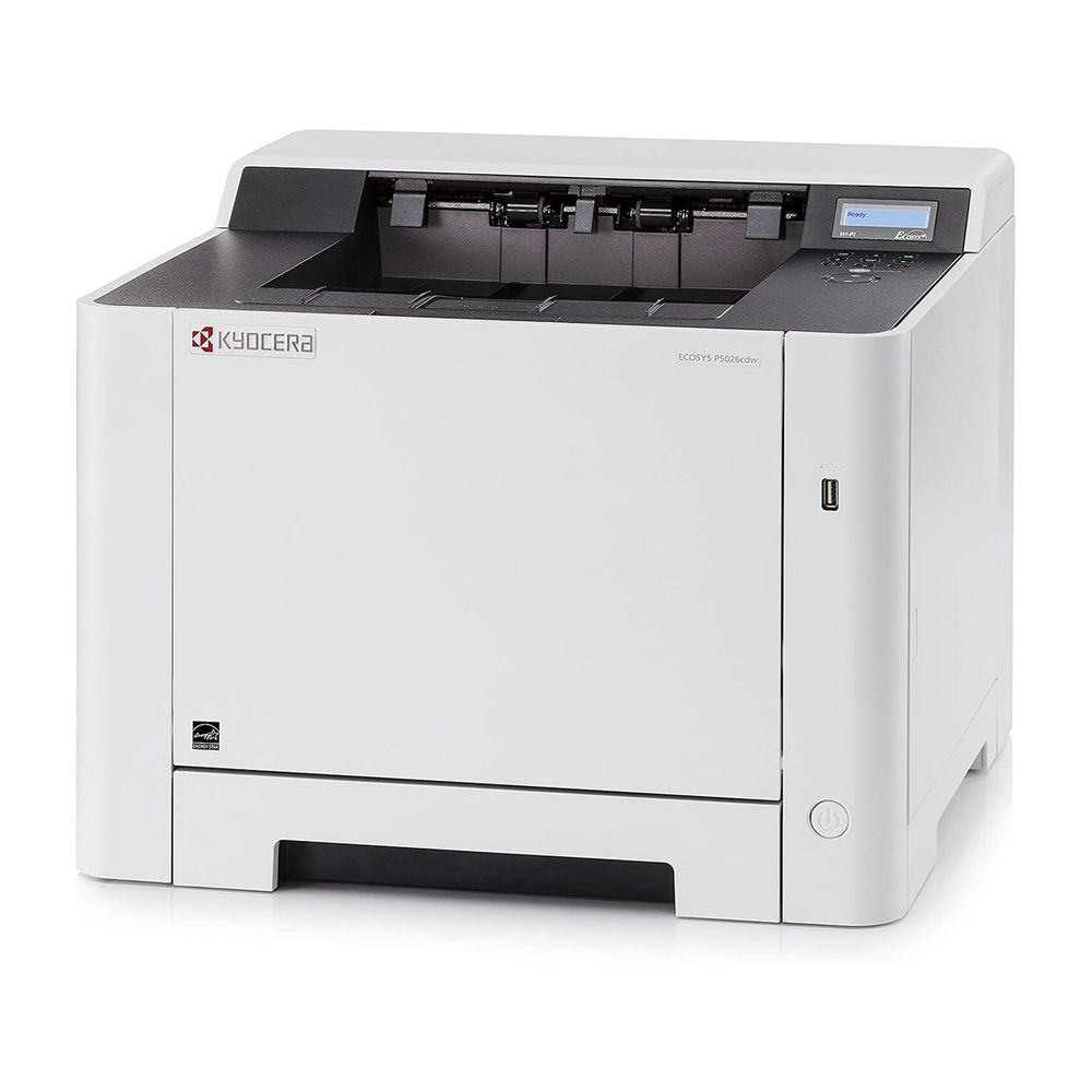 Принтер Kyocera BP Kyocera P5026cdw(цветной лазерный A4,26 стр/мин, 1200x1200 dpi,512 Мб,USB 2.0,Network, Wi-Fi, лоток 250 л., Duplex, старт.тонер 1200 стр) (036631)