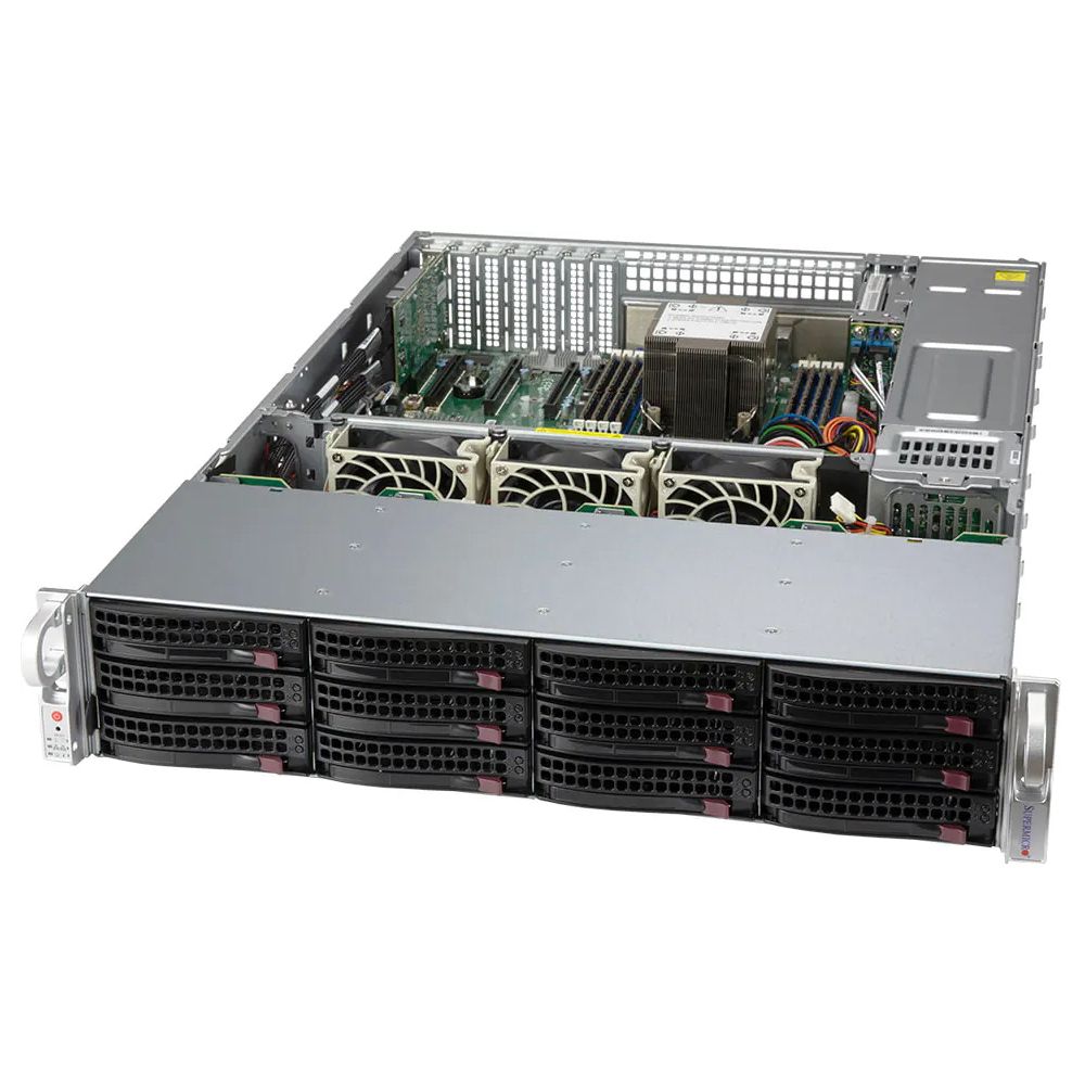 SuperMicro 2U SSG-520P-ACTR12H (LGA4189, C621A,2xPCI-E, SVGA, SAS RAID,12xHS SAS/SATA, 2x10GbLAN, 8DDR4 800W HS)