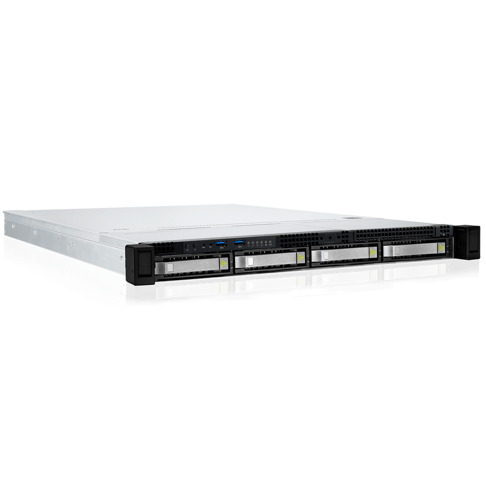 Корпус In-Win Компьютерный IW-RS104-07 Single 650w Acbel/FAN 4056mm*6/SLIMSAS*4 BP)/2.5"/3.5" hot-swap HDD tray (gray color)*4/28"RAIL/power cord*2/I/O shield universal/ Riser Card for 1Uxx-07 series , PCIe Gen 3 x 16, left-facing 90degree