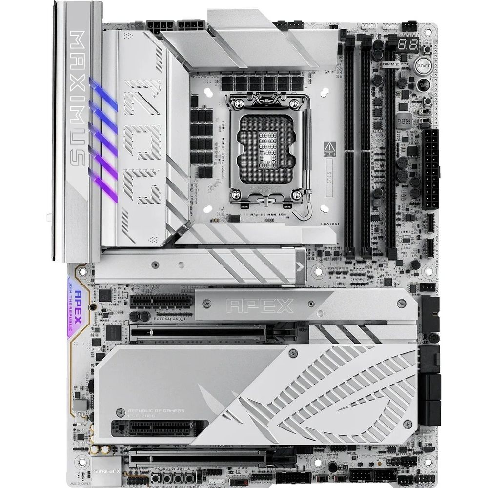 Материнская плата ASUS ROG MAXIMUS Z890 APEX LGA1851 ATX 2xDDR5 2xPCIEx16 2xPCIEx4 6xM.2 2xThunderbolt USB-C 5GLAN Wi-Fi 7