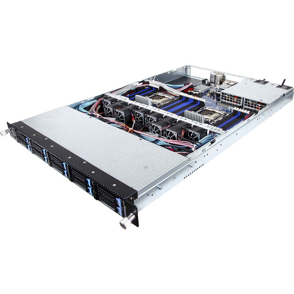 Платформа системного блока Gigabyte R180-F2A (R180F2A-110) 1U, 2xLGA2011 (E5-26xx V3/V4), 24xDDR4, up to 10x2.5, 2x1GbE, IPMI, 3x USB3.0 (1+2), 4xFAN, 2x800W, Rails