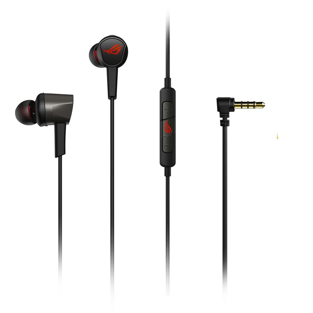 Игровые наушники черные ASUS ROG Cetra II Core (вкладыши, 3.5 мм jack, ПУ, чехол, 90YH02V0-B2UA00)