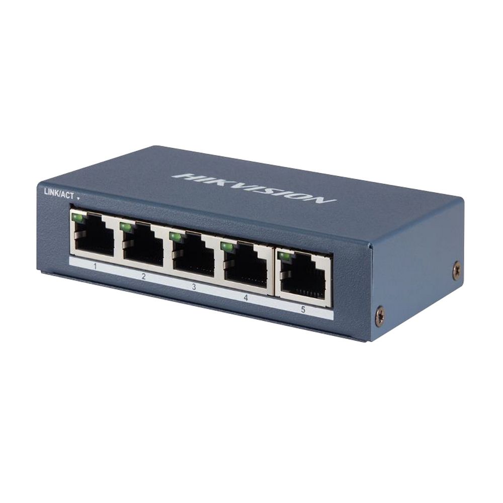 Коммутатор Hikvision Bad Pack DS-3E0505-E 5  Gigabit RJ45 ports, Desktop Steel Case Unmanaged Switch (044697) bp