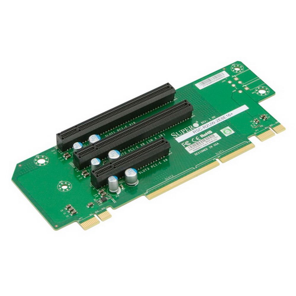 Адаптер SuperMicro RSC-R2UW-2E8E16+ плата расширения 2U, 1 PCI-Ex8 + 2 PCI-Ex16, Left Slot (WIO) Passive
