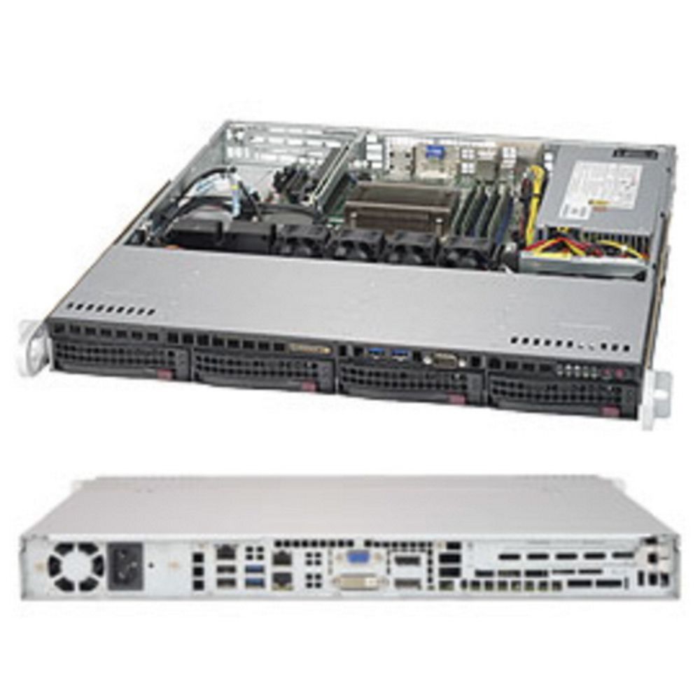 Платформа системного блока SuperMicro SYS-5019S-M2 1U Rackmount  CSE-813MFTQC-350CB  X11SSZ-F 4x SATA3, RAID 0, 1, 5, 10 support