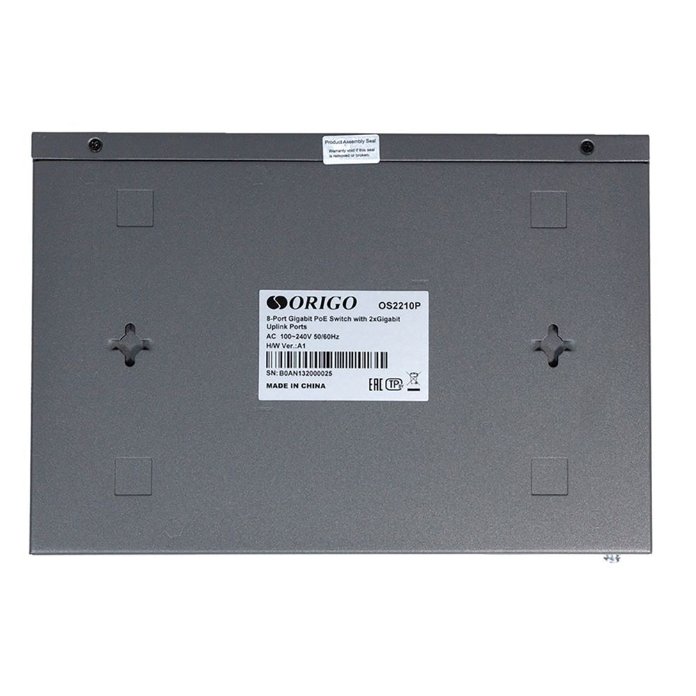Коммутатор ORIGO OS2210P/120W/A1A Неуправляемый PoE-коммутатор8x1000Base-T PoE+, 2x1000Base-T,PoE-бюджет 120 Вт