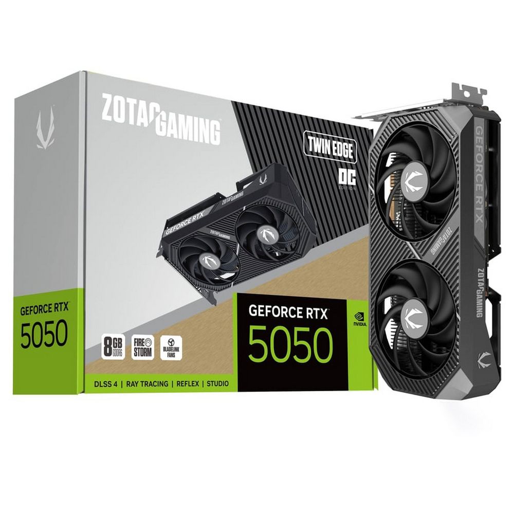 Видеокарта Zotac RTX5050 TWIN EDGE OC 8GB GDDR6 128bit 3xDP HDMI 2FAN MEDIUM PACK
