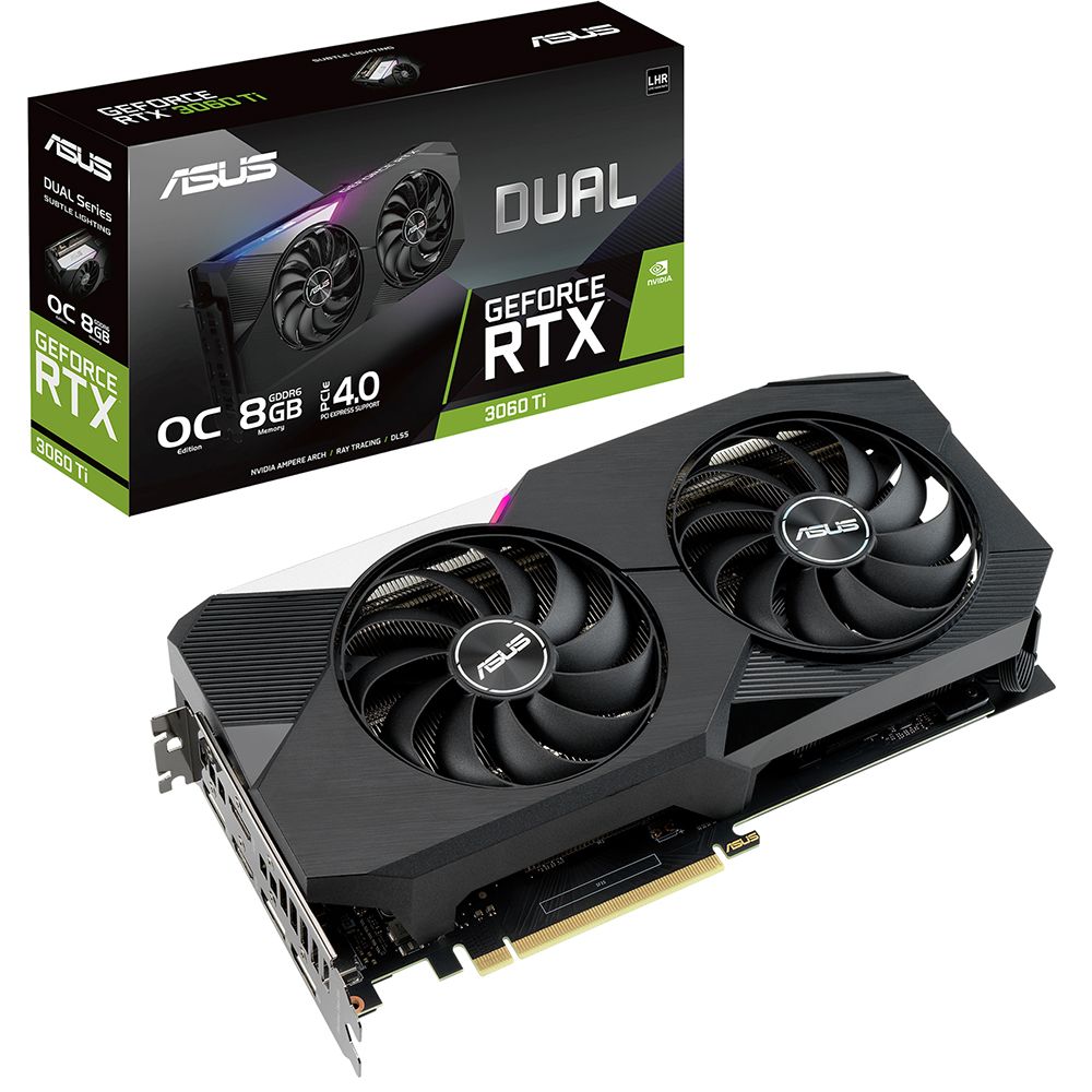 Видеокарта ASUS DUAL-RTX3060Ti-O8G-V2 8GB GDDR6 256bit 2xHDMI 3xDP RTL {5} (327288)