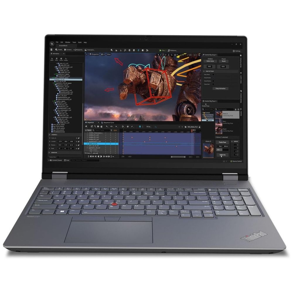Ноутбук Lenovo ThinkPad P16 G2, 16" (1920x1200) IPS/Intel Core i7-14700HX/16 ГБ DDR5/512 ГБ SSD/NVIDIA RTX 2000 Ada/Windows 11 Pro, Серый (21FBA0R7CD)