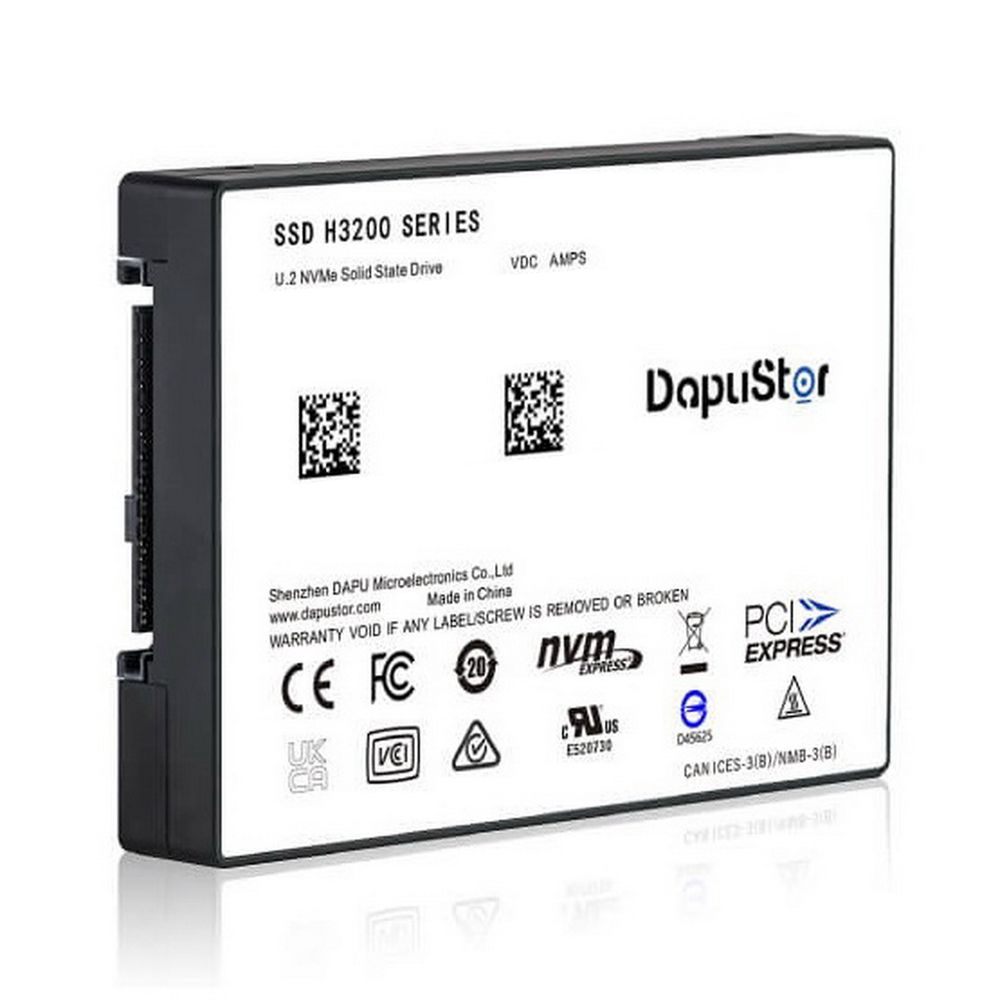 Накопитель SSD DapuStor H3200, 1920Gb, 2.5", U.2, PCIe 3.0 x4, NVMe, R/W 3500/2700