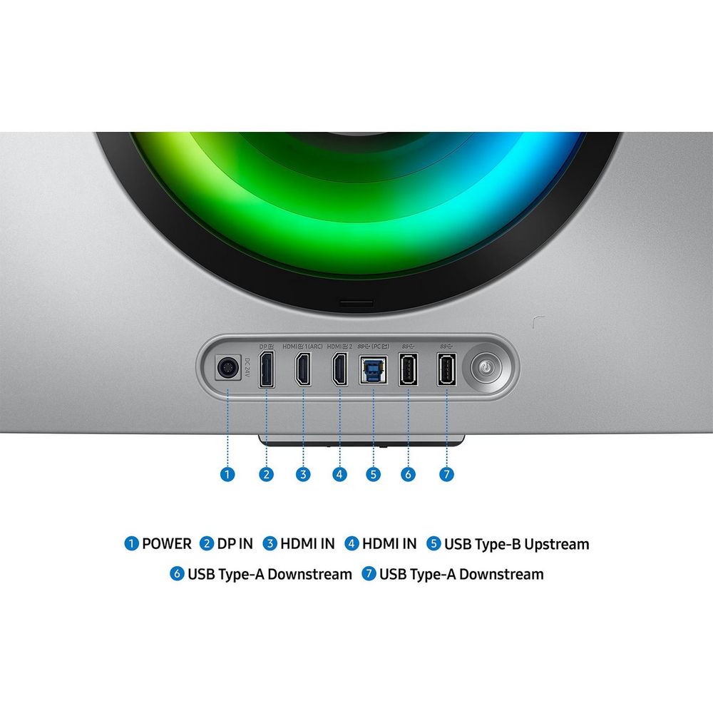 Монитор 34" SAMSUNG S34DG852SI Odyssey OLED G8 Ultra WQHD Smart Curved OLED, 3440x1440, 175Hz, 0,03ms, 250сd/m, 1000000:1, HDR10 | 2xHDMI(2.1), DP(1.4), 2xUSB3.0 | HAS, ExPSU, Speakers, Vesa 100, Silver/Black