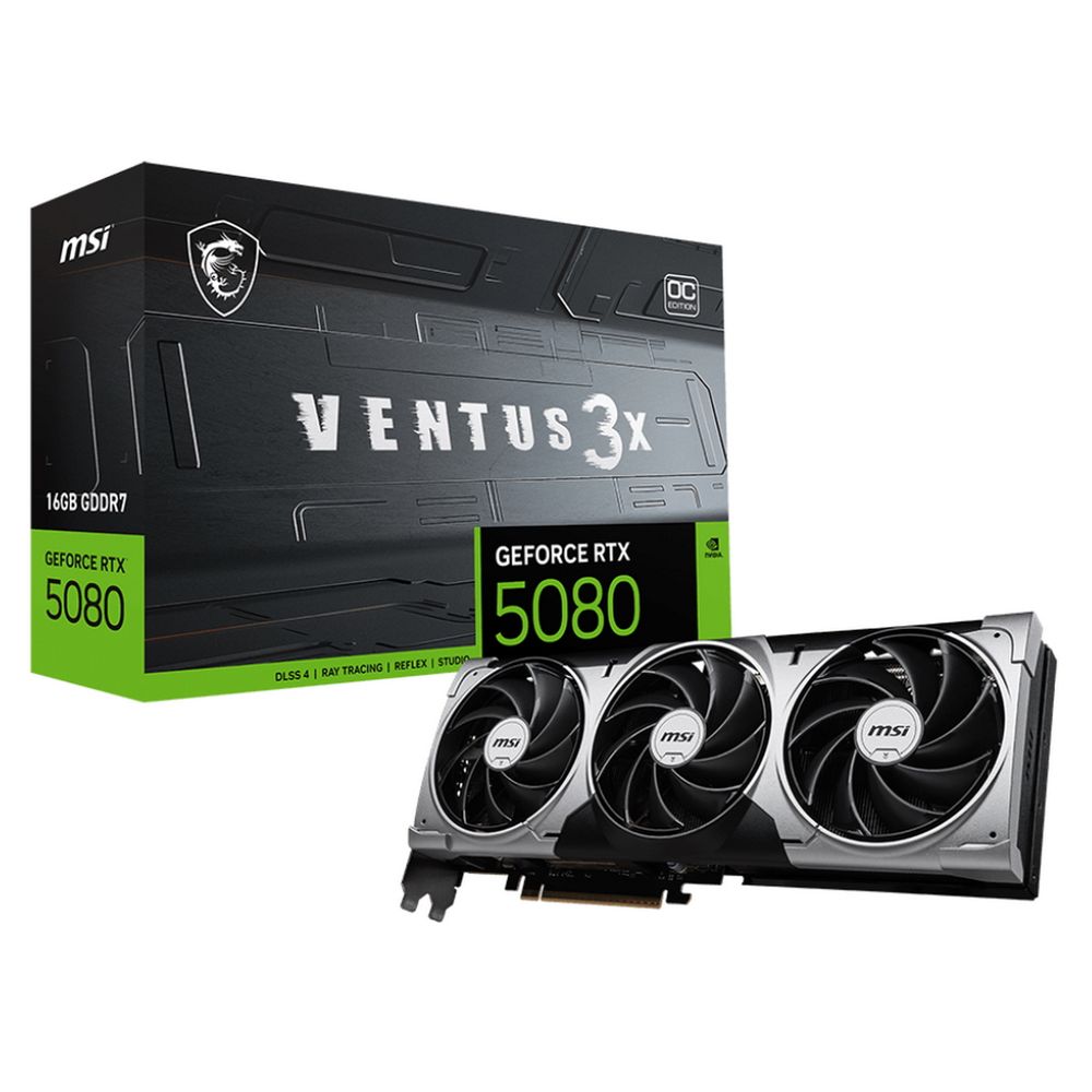 Видеокарта MSI RTX5080 VENTUS 3X OC 16GB GDDR7 256bit 3xDP HDMI 3FAN RTL Bad Pack